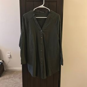 Green button down dress